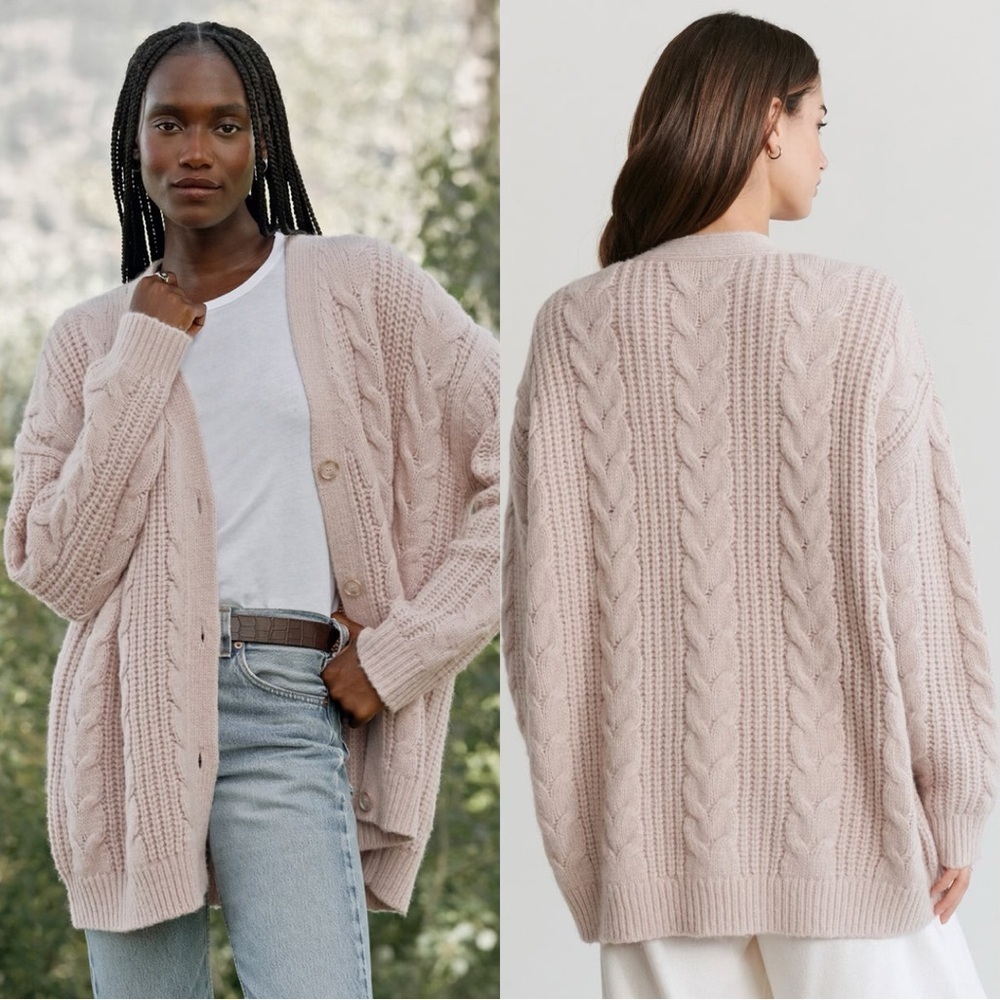 JENNI KAYNE Cable Fisherman Cocoon Cardigan Size XL​​​​
